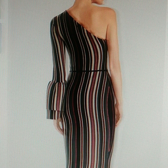 **SOLD** One-Shoulder Striped Dress - Picture 2 of 8